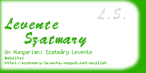 levente szatmary business card